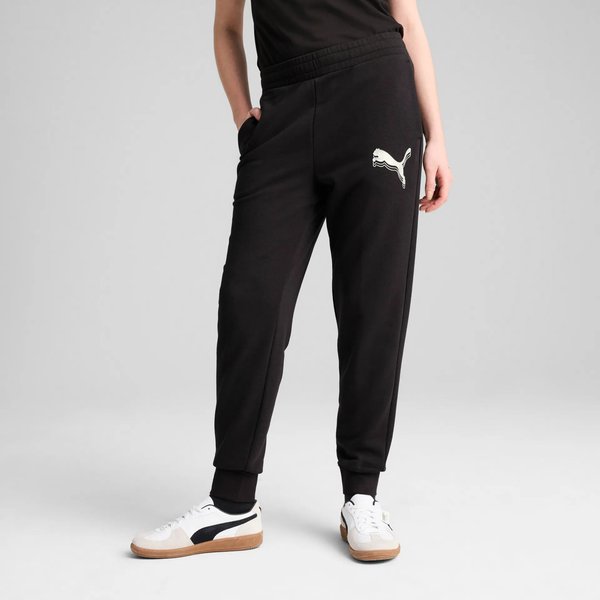 Spodnie dresowe damskie Ess Metallic Puma - black/metallic silver