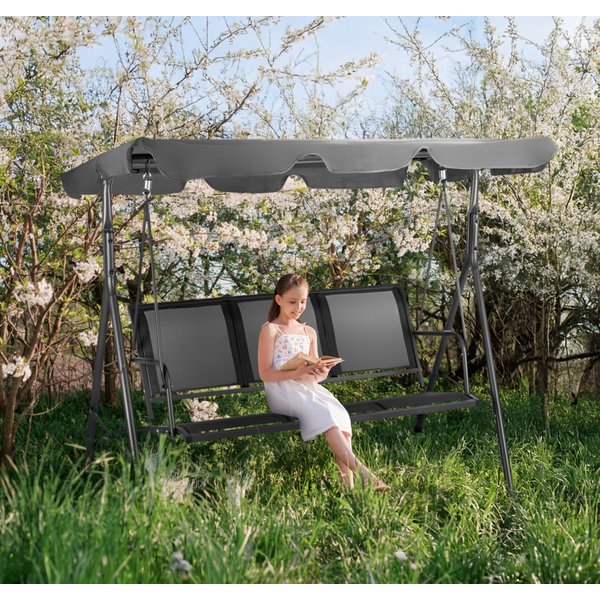 Huśtawka ogrodowa 3-osobowa z daszkiem Outtec