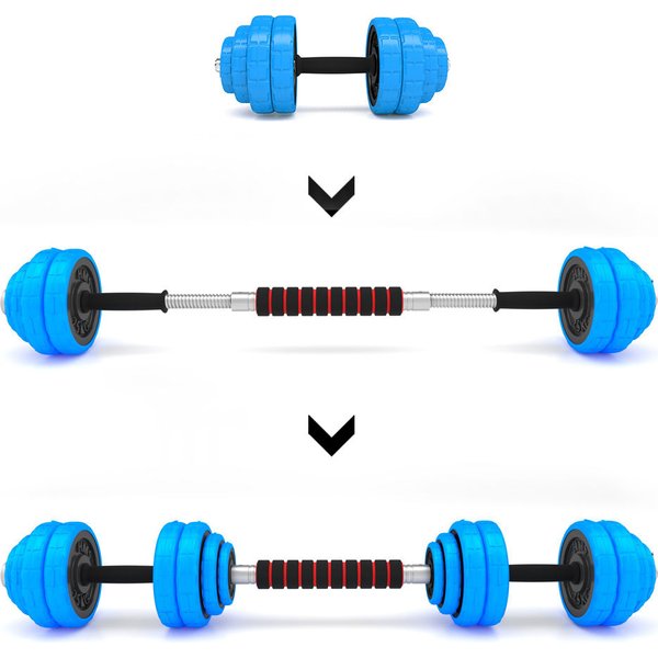 Hantle żeliwne ogumowane ze sztangą 2x15kg HMS