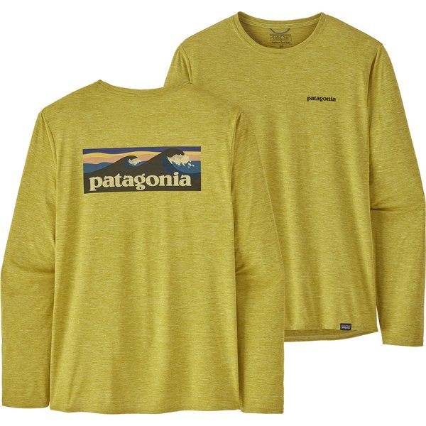 Longsleeve męski Capilene Cool Daily Graphic Patagonia - Boardshort Logo Abalone Blue: Feather Grey