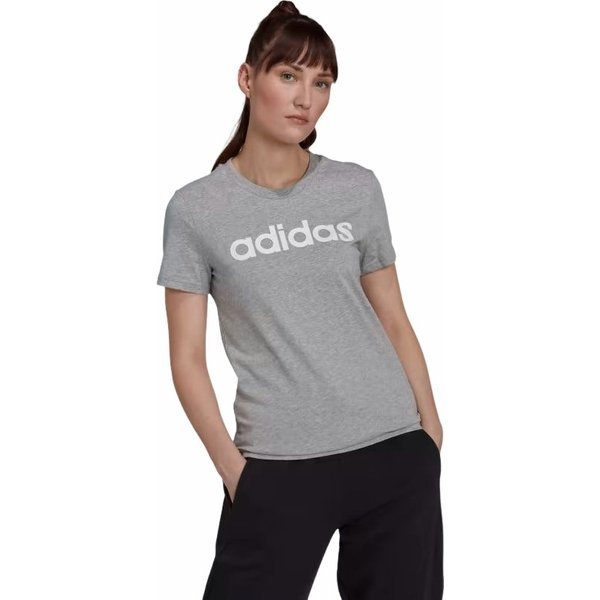 Koszulka damska Loungwear Essentials Slim Logo Adidas - szara