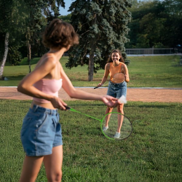 Zestaw do badmintona 2 rakietki + lotka Outtec - lime