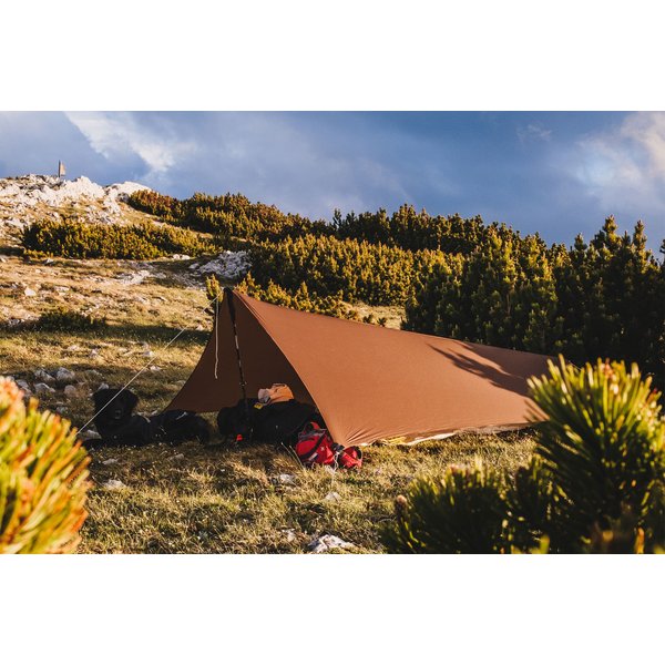 Płachta biwakowa, tarp Zmora 280x260/160cm Lesovik - Walnut Brown