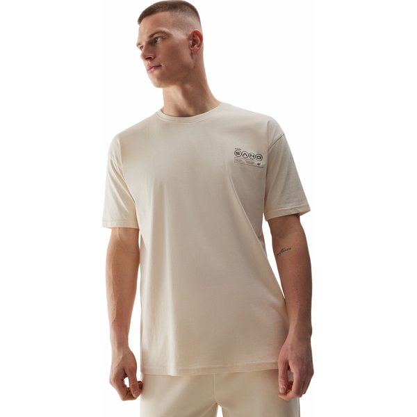 Koszulka męska 4FWSS24TTSHM1286 4F - beż