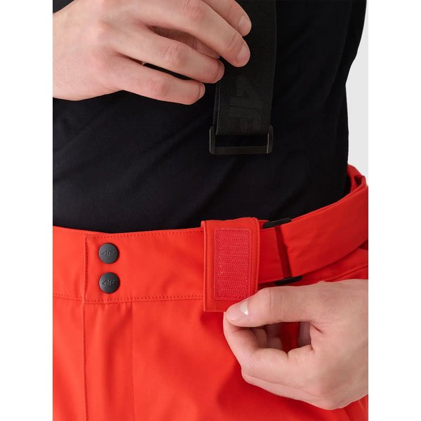 Spodnie narciarskie męskie na szelkach TFTRM0756 4F - czerwony