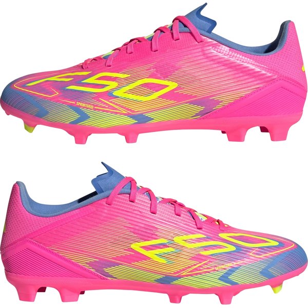 Buty piłkarskie, korki F50 League FG/MG Adidas - Lucid Pink/Lucid Lemon/Blue Fusion