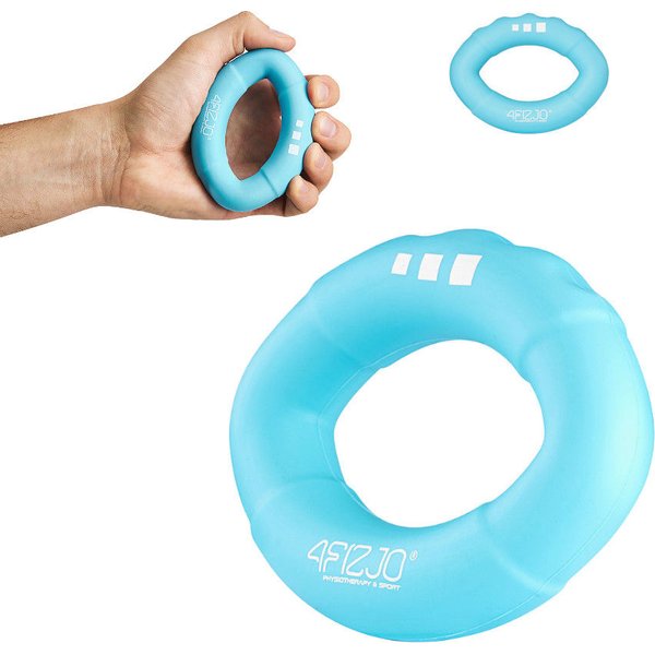 Silikonowy ściskacz, kółko do ściskania 4Fizjo - niebieski, opór średni