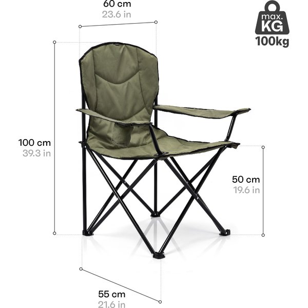 Krzesło turystyczne składane Hiker Meteor - zielone