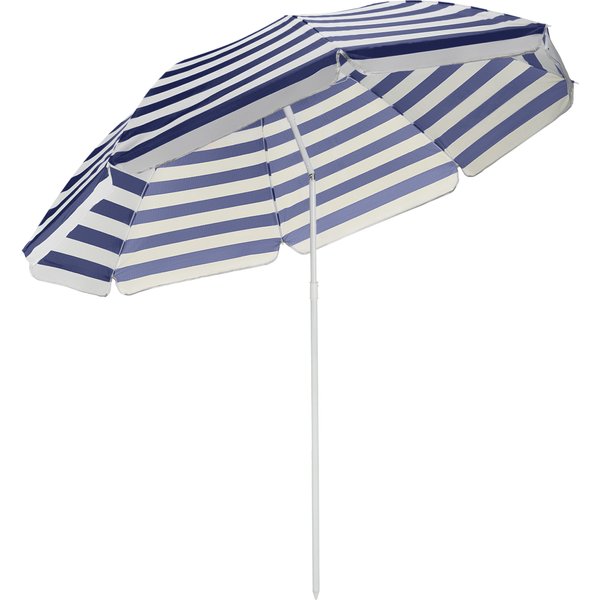 Parasol ogrodowy, plażowy, łamany Outtec - ciemny granat/paski