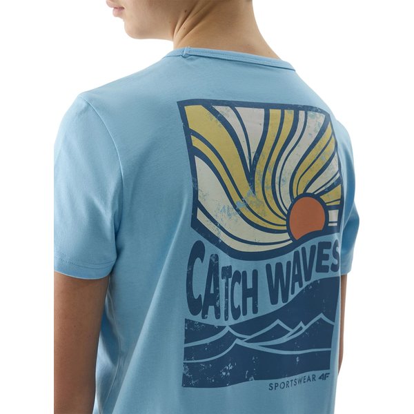 Koszulka chłopięca 4FJWSS24TTSHM1136 4F - jasny niebieski