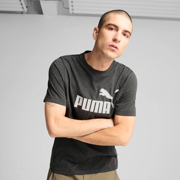 Koszulka męska Essentials No.1 Logo Heather Tee Puma - Dark grey heather
