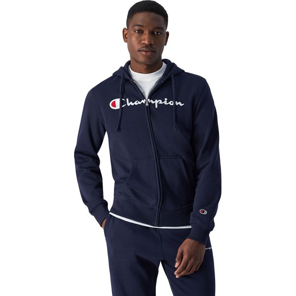 Bluza męska Full Zip Hoodie Big Logo Champion - Dark Blue