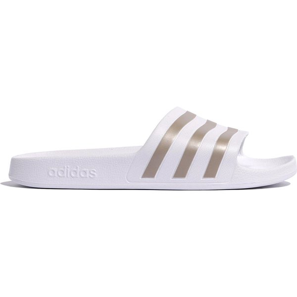 Klapki Adilette Aqua Adidas - biały/złoty