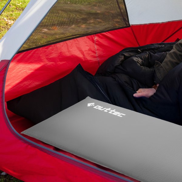 Mata samopompująca Travel 180x53cm Outtec - szara