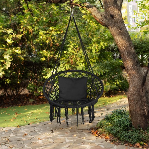 Huśtawka bocianie gniazdo boho XXL Luna Outtec - black