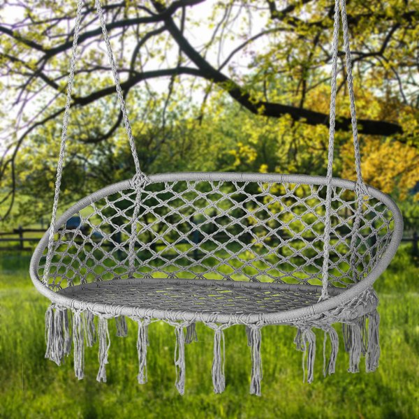 Huśtawka wisząca podwójna Boho Outtec - szara