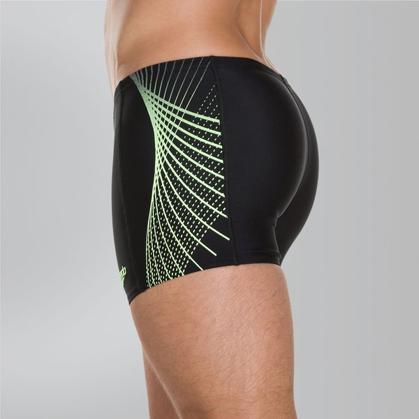 Kąpielówki męskie Placement Panel Aquashort Speedo - czarno-limonkowe