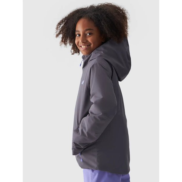 Kurtka narciarska dziewczęca TTJAF541 4F - szary