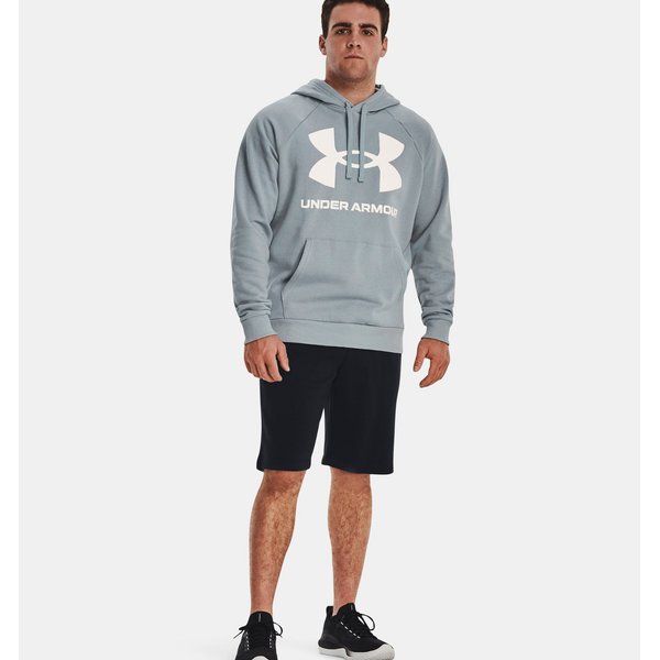 Bluza męska Rival Fleece Big Logo Hoodie Under Armour - Harbor Blue / Onyx White