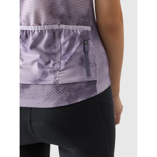 Koszulka rowerowa damska 4FSS24TFTSF489 4F - ciemny fiolet allover