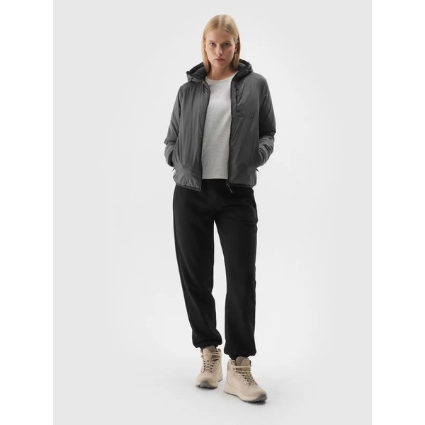 Kurtka puchowa dwustronna damska TDJAF471 4F - antracyt