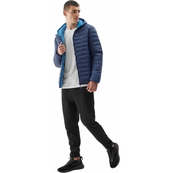 Kurtka puchowa dwustronna męska 4FAW23TDJAM242 4F - granat