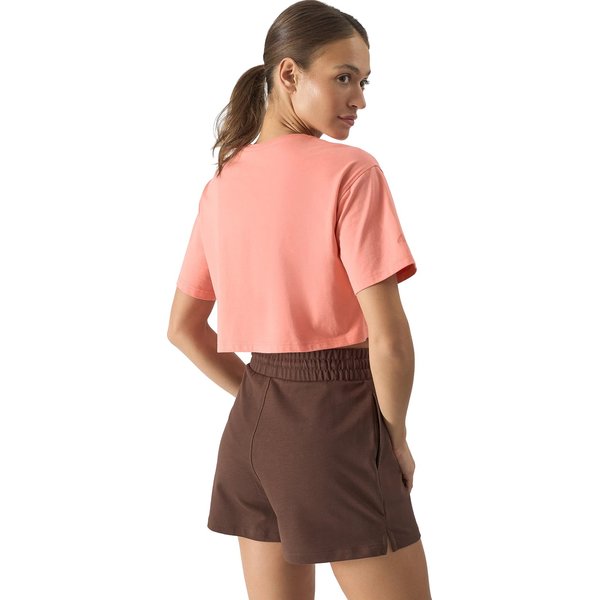 Koszulka, crop top damski 4FWSS24TTSHF1266 4F - łososiowy