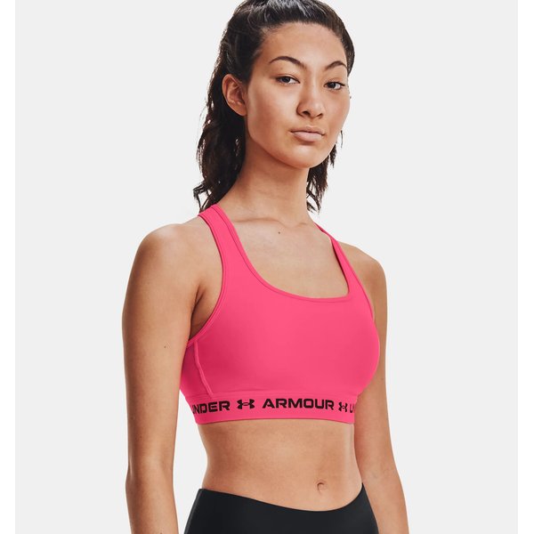 Biustonosz sportowy damski Crossback Mid Bra Under Armour - pink