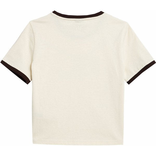 Koszulka damska 4FAW23TTSHF0879 4F - kremowy