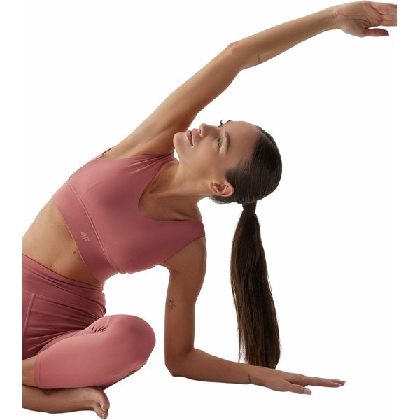 Biustonosz sportowy damski 4FAW23USBAF080 4F - ciemna czerwień