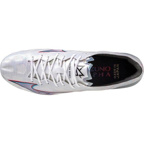 Buty piłkarskie, korki Alpha Japan Mizuno - White/Ignition Red
