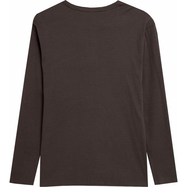 Longsleeve męski OTHAW23TLONM186 Outhorn - ciemny brązowy