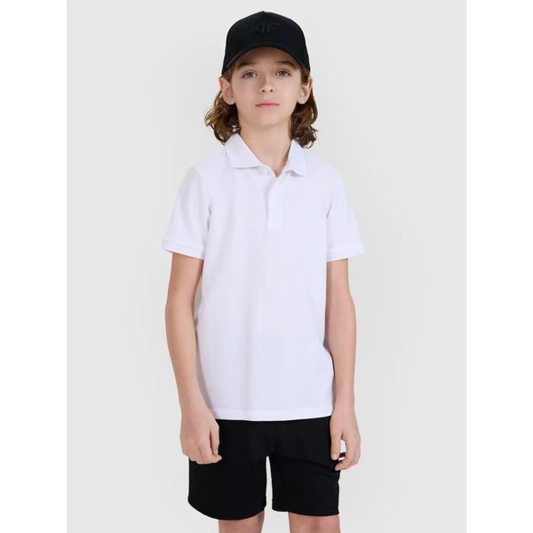 Koszulka chłopięca polo TPTSU513 4F - biały