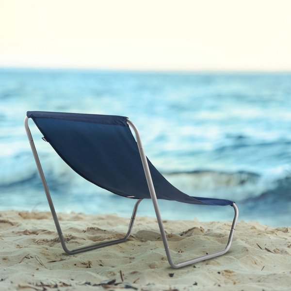 Leżak plażowy, ogrodowy Outtec - granatowy