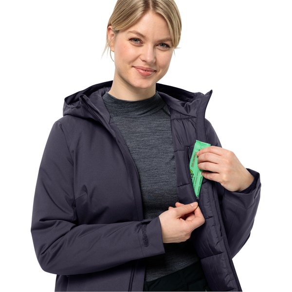 Kurtka puchowa damska, parka Stirnberg Jack Wolfskin - graphite