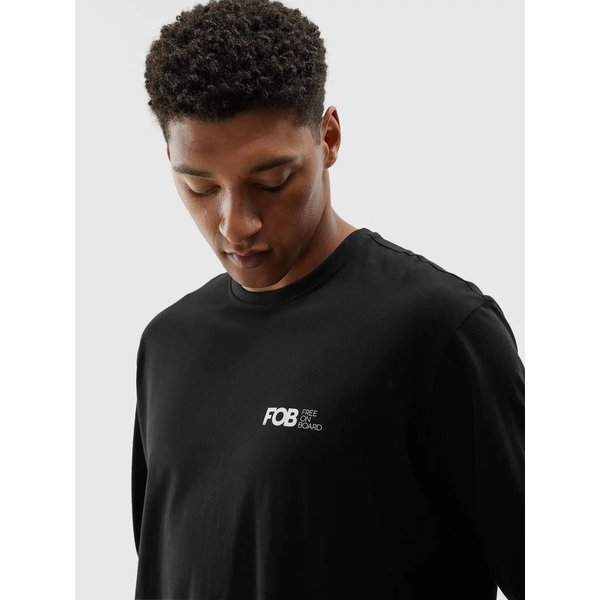 Longsleeve męski TLONM315 4F - głęboka czerń