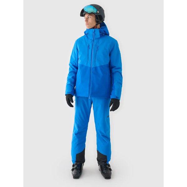 Spodnie narciarskie męskie na szelkach TFTRM0775 4F - niebieski
