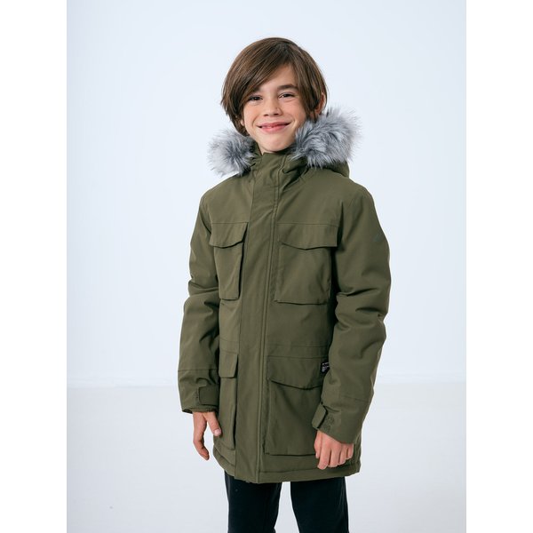 Kurtka chłopięca HJZ22 JKUM001 4F - khaki