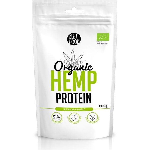 Bio białko konopne Organic Hemp Protein 200g Diet Food