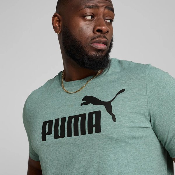Koszulka męska Essentials No.1 Logo Heather Puma - Green Moon