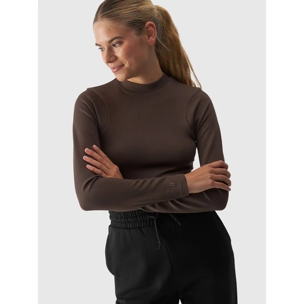 Longsleeve damski TLONF361 4F - brąz