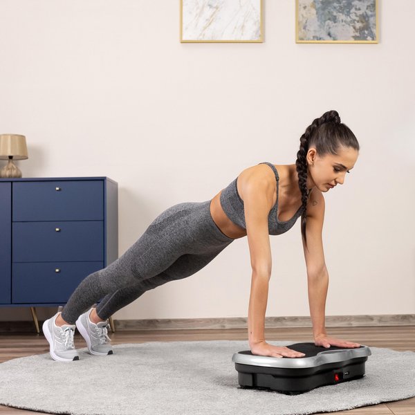 Platforma wibracyjna z pilotem Gymtek - srebrna