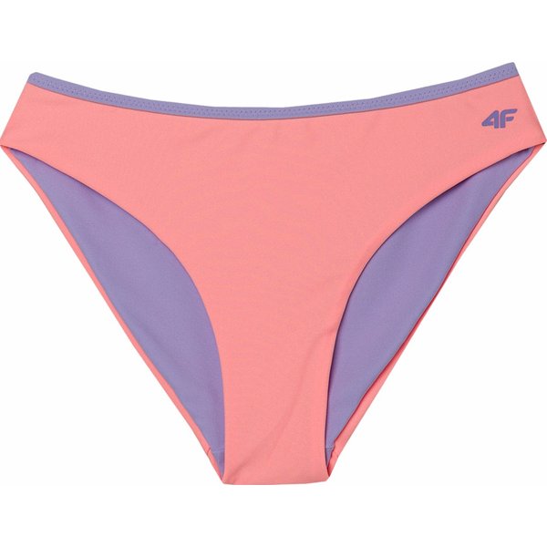 Strój kąpielowy dziewczęcy dwustronny 4FJWSS24UBKSF024 4F - Łososiowy neon