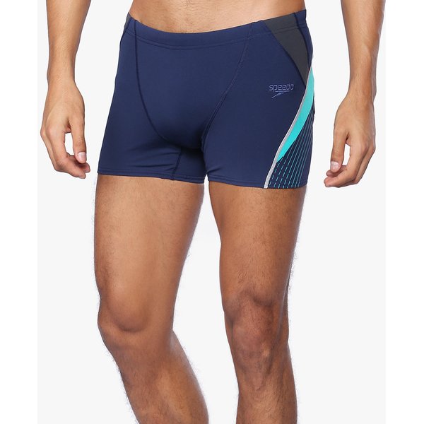 Kąpielówki męskie Fit Splice Aquashort 27cm Speedo - granatowo-zielone
