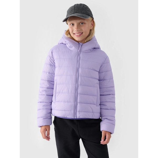 Kurtka puchowa dziewczęca TDJAF449 4F - fiolet