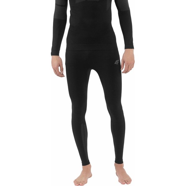 Legginsy bezszwowe męskie 4FAW23USEAM104 4F - głęboka czerń