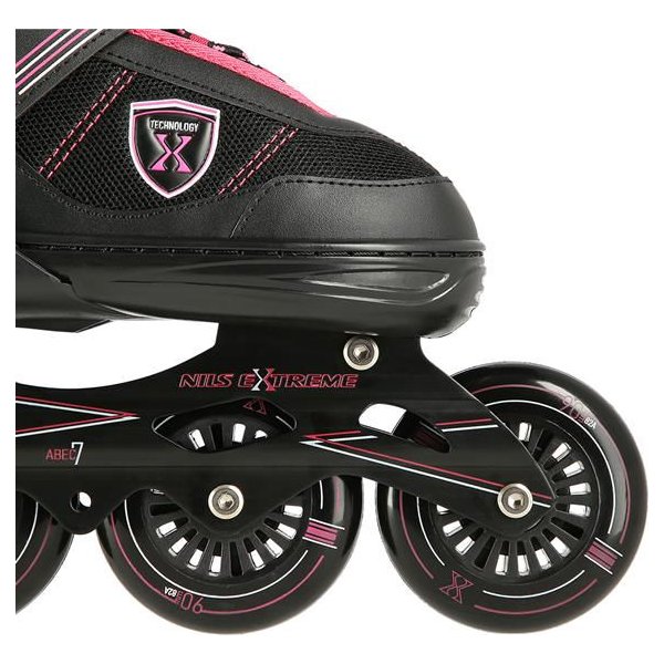 Rolki regulowane Extreme NA19088 Nils - czarno-różowy