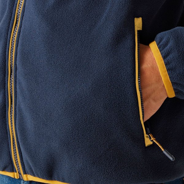 Polar męski Frankie Full Zip Fleece Regatta - Navy/Mustard