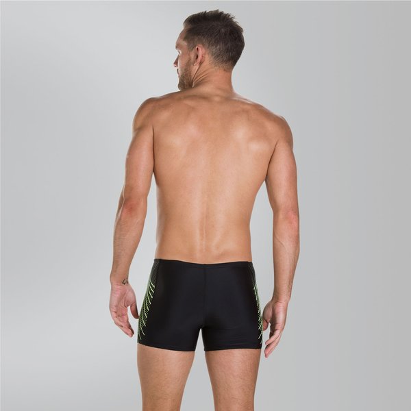 Kąpielówki męskie Placement Panel Aquashort Speedo - czarno-limonkowe