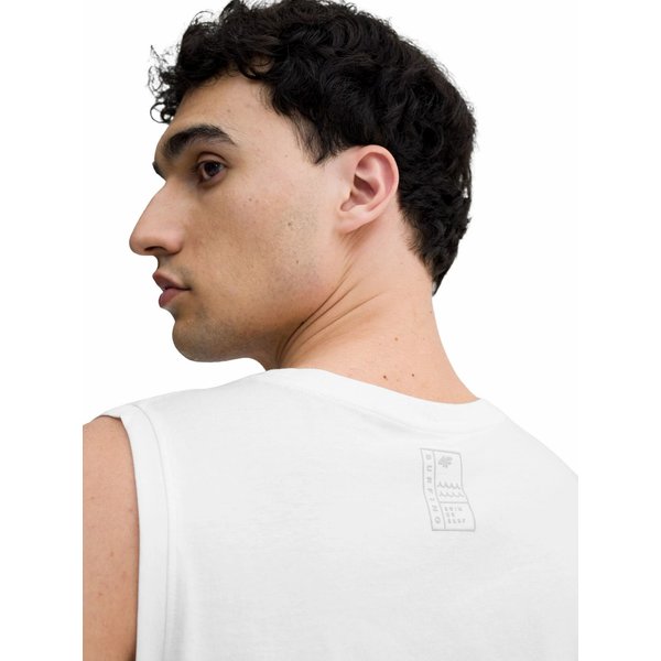 Bezrękawnik, tank top męski 4FSS23TTSHM368 4F - biała